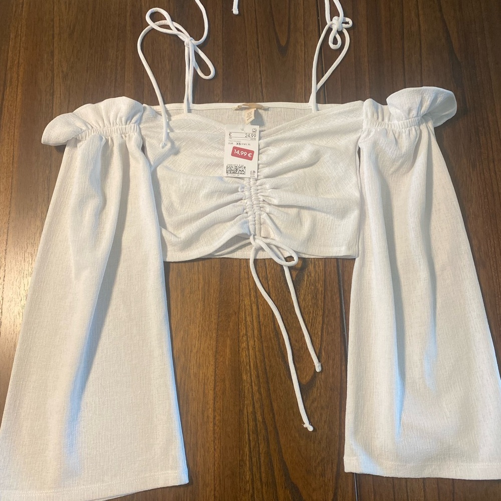 White Off-Shoulder Women's Top